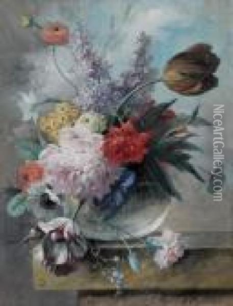 Nature Morte Aux Fleurs Oil Painting - Arthur Chaplin