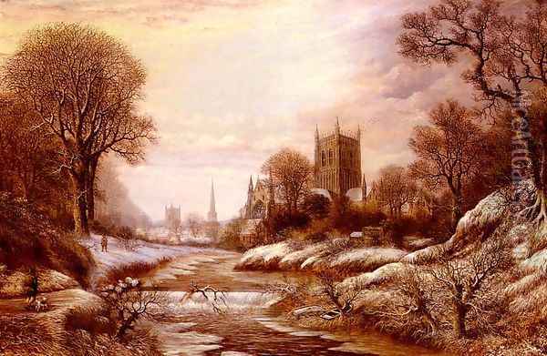 Worchester From The South West Oil Painting - Charles Leaver