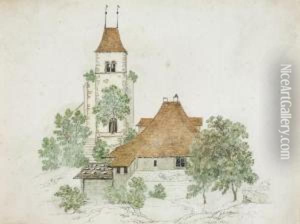 Die Kirche Von Ringgenberg Oil Painting - Friedrich Salathe
