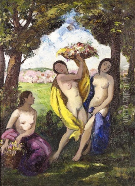 The Awakening Spring Oil Painting - Bela Ivanyi Gruenwald
