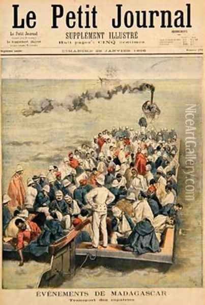 Events in Madagascar The Repatriation of French troops illustration from Le Petit Journal 20th January 1896 Oil Painting - Tofani, Oswaldo Meaulle, F.L. &