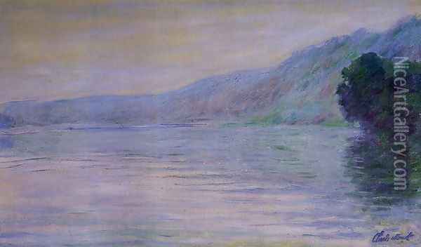 The Seine At Port Villez Blue Effect Oil Painting - Claude Oscar Monet