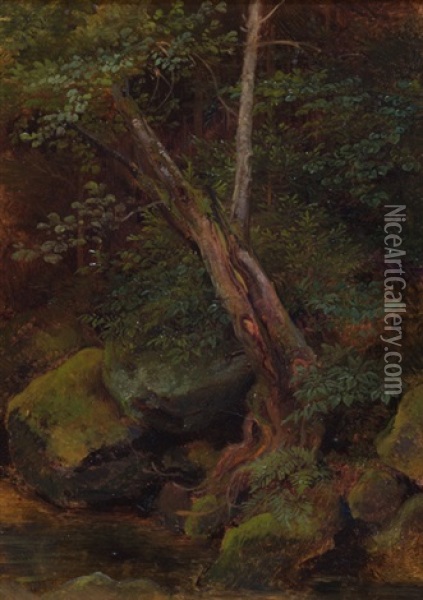 Waldlandschaft Oil Painting - Albert von Keller