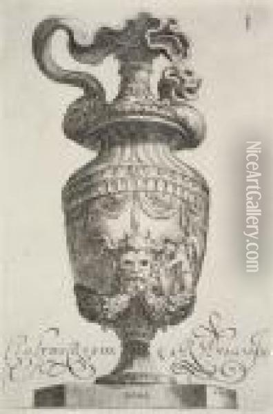 Antique Vases Oil Painting - Polidoro Da Caravaggio (Caldara)
