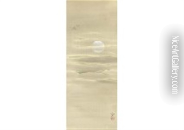 Eveningmoon Oil Painting -  Shimomura Kanzan (Seizaburo)