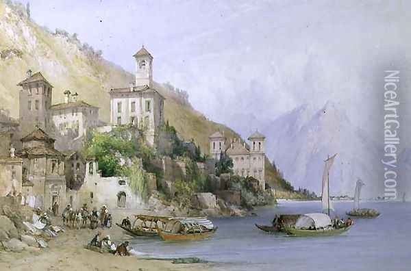 Gravedona, Lake Como, 1895 Oil Painting - William Callow