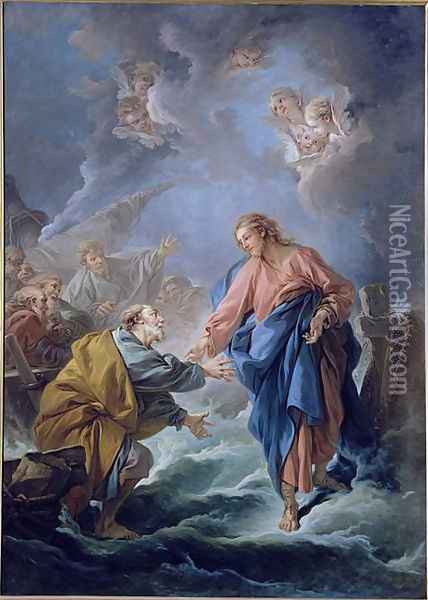 Saint Pierre tentant de marcher sur les eaux Oil Painting - Francois Boucher