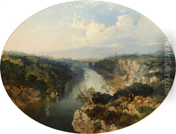 Clifton From The Avon Oil Painting - James Baker Pyne
