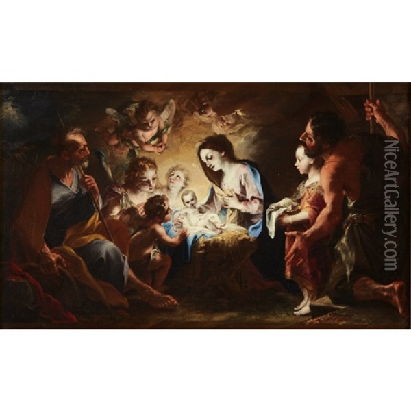 Adoration Of The Shepherds Oil Painting - Stefano Maria Legnani