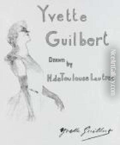Couverture Pour Yvette Guilbert Oil Painting - Henri De Toulouse-Lautrec