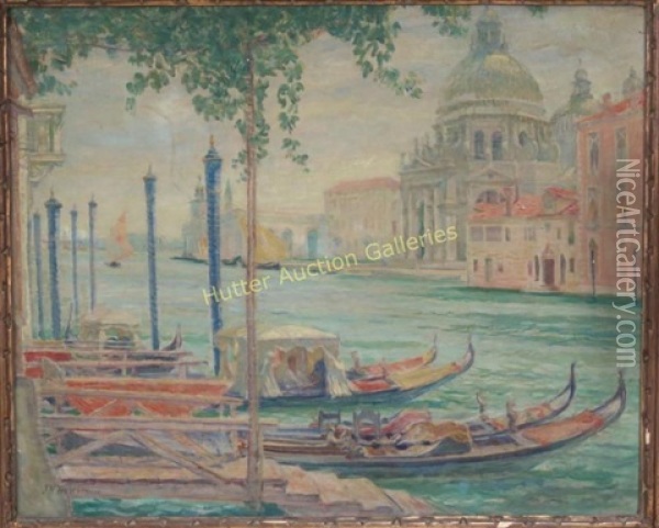 View Of Venetian Grand Canal From Side Oil Painting - John Henry Twachtman