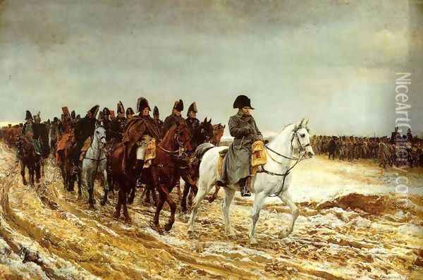 The French Campaign Oil Painting - Jean-Louis-Ernest Meissonier