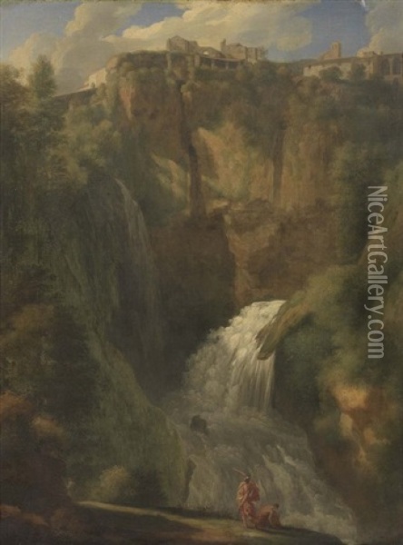 La Cascata Di Tivoli Oil Painting - Gaspard Dughet