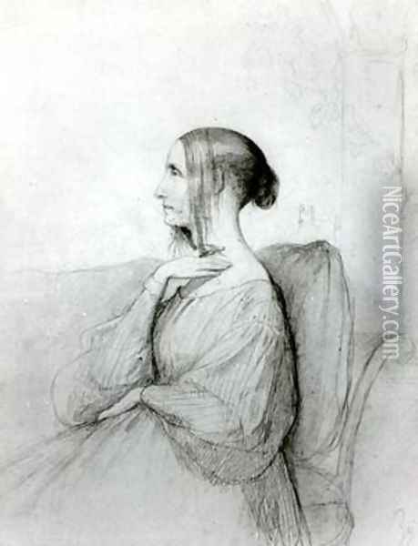 Portrait of Marie dAgoult 1805-76 Oil Painting - Henri (Karl Ernest Rudolf Heinrich Salem) Lehmann