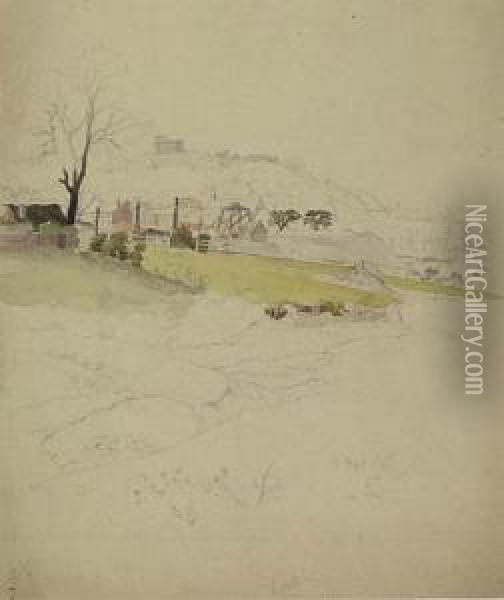 View Of A Colliery At The Edge Of A Town Oil Painting - John Ruskin
