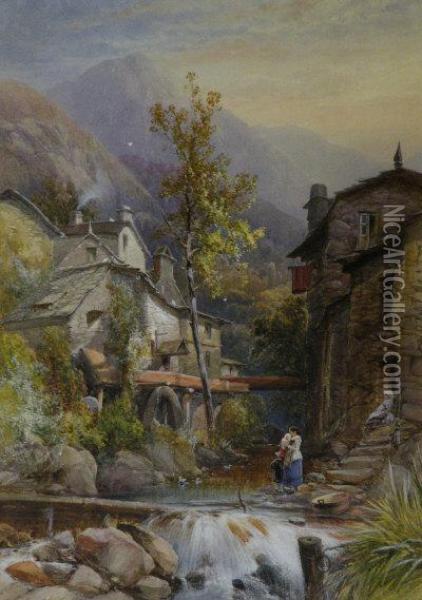 The Old Mill, Ambleside Oil Painting - James Burrell-Smith