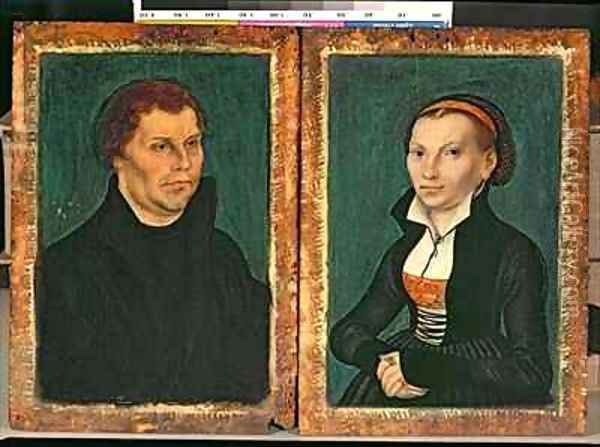 Martin Luther Katharina von Bora Oil Painting - Lucas The Elder Cranach