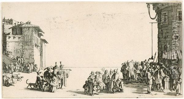 Le Marche D'esclaves Oil Painting - Jacques Callot