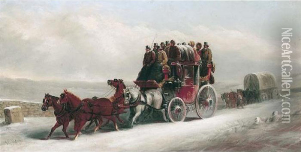 The London To Brighton Mail Oil Painting - John Charles Maggs