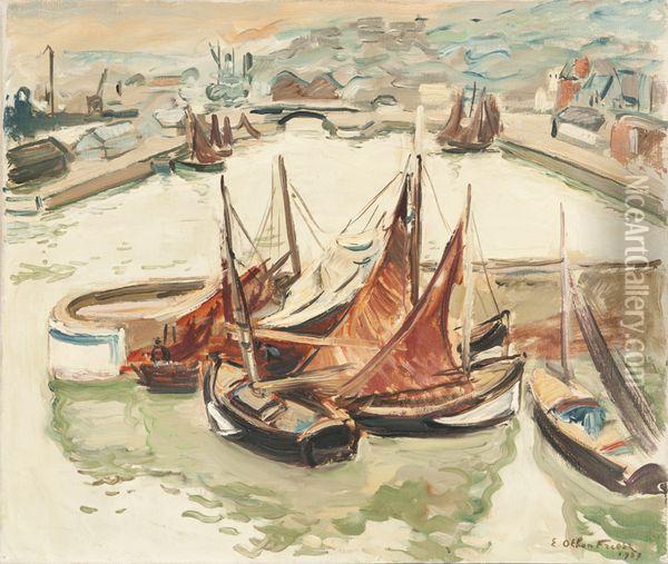 Barques A Honfleur Oil Painting - Emile-Othon Friesz