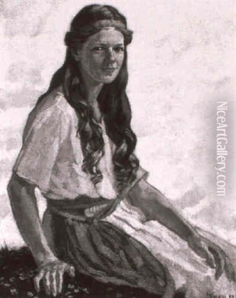 Portrait Einer Jungen Frau Oil Painting - Walter Georgi