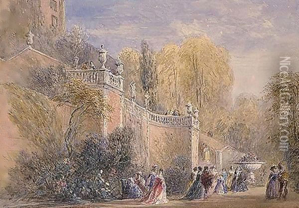 Powis Castle, Wales Oil Painting - David Cox