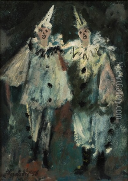 Untitled - Pierrot Oil Painting - William Mason