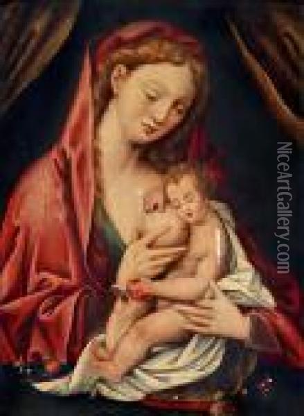 Madonna And Thechild Oil Painting - Joos Van Cleve
