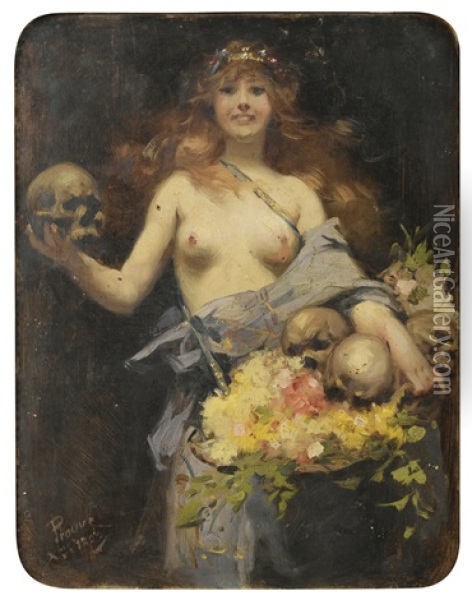The Flower Vendor Oil Painting - Victor Emile Prouve
