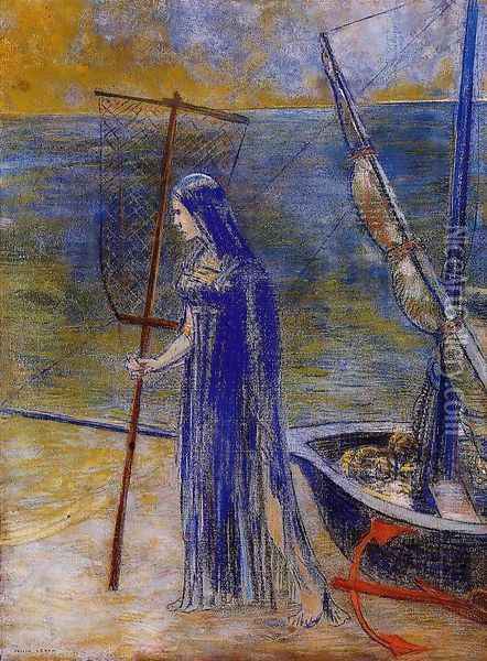 The Fisherwoman Oil Painting - Odilon Redon