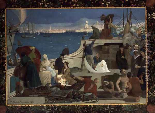Marseilles, Gate to the Orient, 1869 Oil Painting - Pierre Cecile Puvis de Chevannes