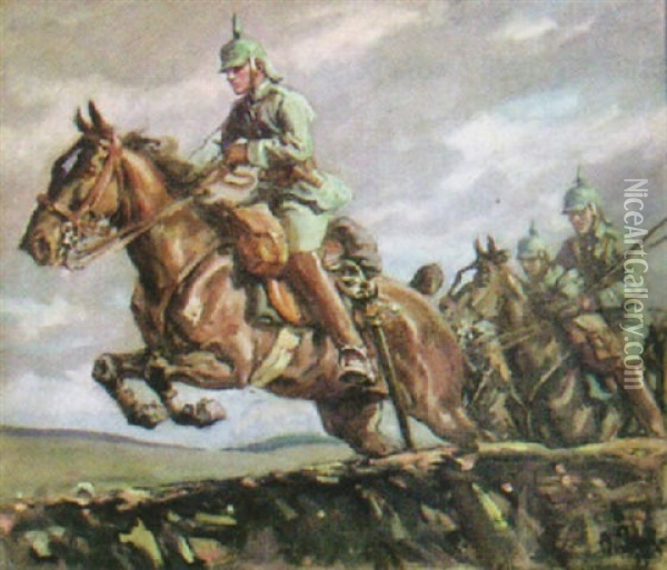 Kavallerie Oil Painting - Angelo Jank