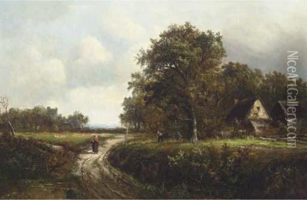 Returning To The Farm Oil Painting - Joseph Thors