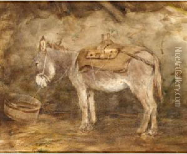 An Irish Donkey Oil Painting - Henry Wright Kerr