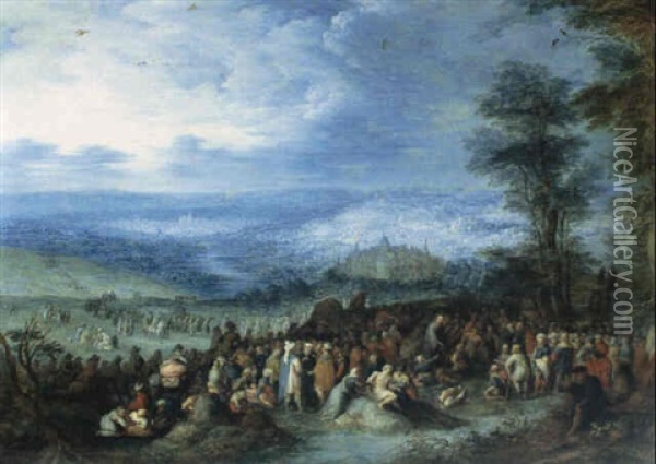 Christ Guerissant Les Affliges Oil Painting - Joseph van Bredael