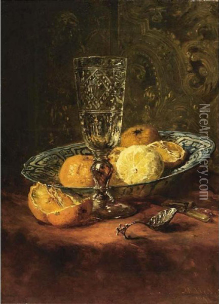 A Still Life With Fruit On A Oil Painting - Maria Vos