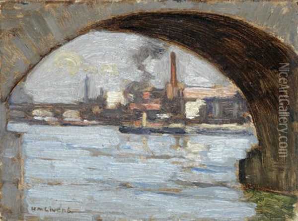 Thames Bridges Oil Painting - Horace Mann Livens