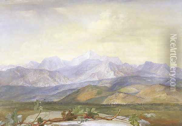 The Carrara Mountains, c.1876-80 Oil Painting - George Frederick Watts