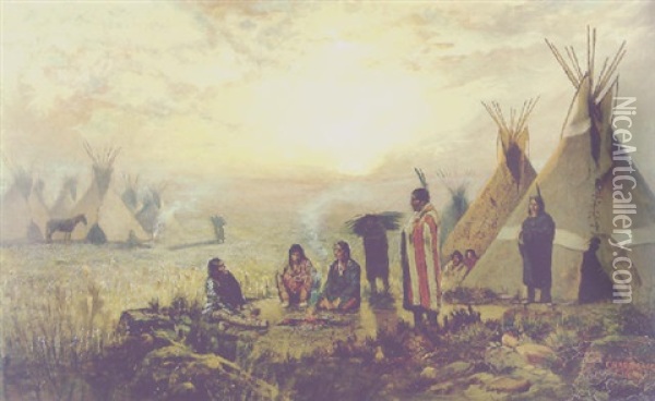Indian Encampment Oil Painting - Charles Craig