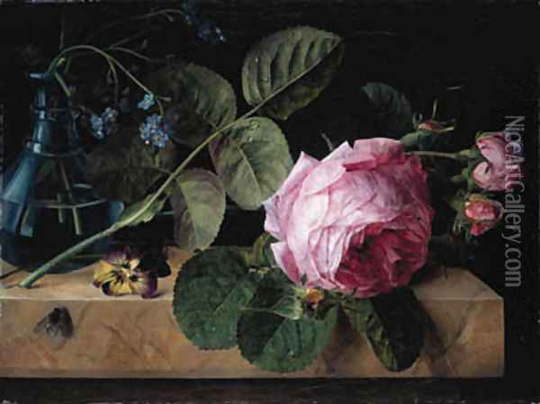 Roses Oil Painting - Agathe Pilon