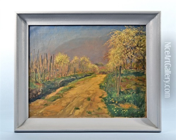 Landschaft Mit Weg Im Fruhling Oil Painting - Wilhelm Hempfing
