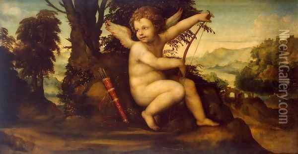 Cupid in a Landscape Oil Painting - Il Sodoma (Giovanni Antonio Bazzi)