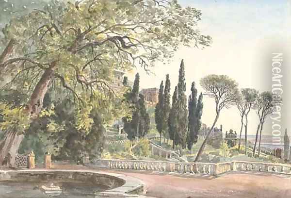 The Villa d'Este, Tivoli 2 Oil Painting - Harriet Cheney