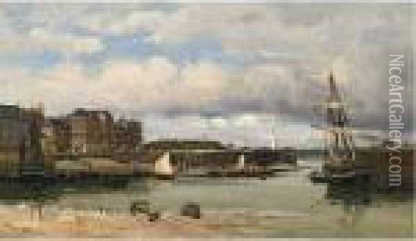 Port Normand Oil Painting - Jean-Baptiste Olive