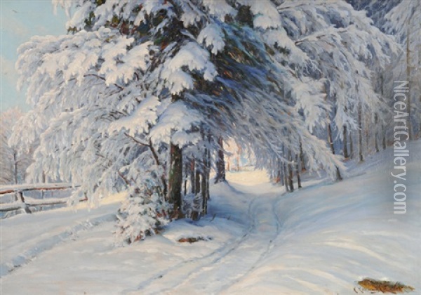 Winterwald Oil Painting - Konstantin Yakovlevich Kryzhitsky
