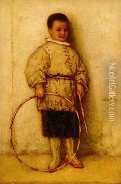 The Boy with a Hoop 1863 Oil Painting - Matthijs Maris