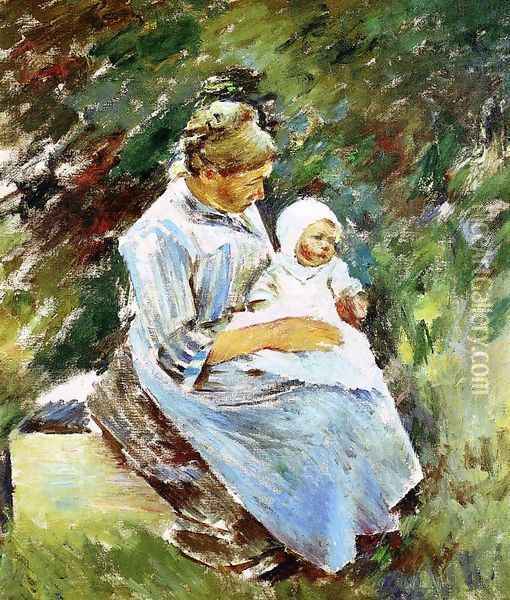 Mother and Child Oil Painting - Theodore Robinson