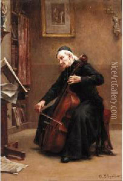 A Musical Moment Oil Painting - Charles Baptiste Schreiber