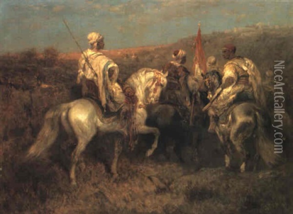 Return Of The Pasha And His Escort Oil Painting - Adolf Schreyer