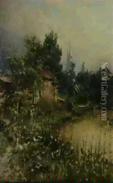 A Glimpse Of Morristown, New Jersey Oil Painting - George Herbert McCord